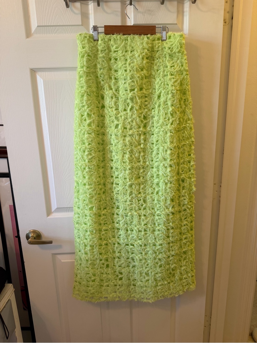 Aje Lime Loop-Textured Maxi Skirt